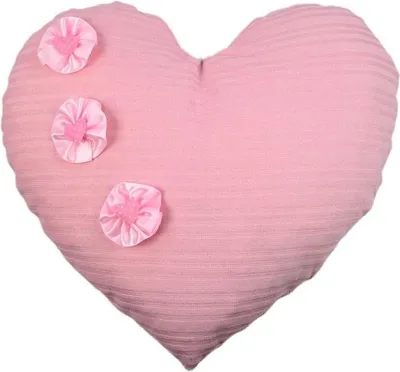 Produktbild von Herzkissen Plüsch Rosa 36x30cm - Weiches Kuschelkissen Herzform Valentinstag Geschenk
