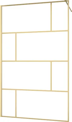 Image de Paroi de douche à l'italienne 120x195cm Sérigraphie type Briques - Doré Or Brossé - GOLDY BLOCKS