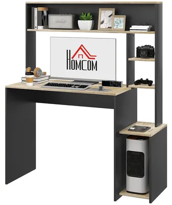 Imagen del producto de Mesa de ordenador - Escritorio - Mesa para ordenador - Mesa de trabajo - Espacio de trabajo - 114 x 45 x 138 cm - Metal y aglomerado