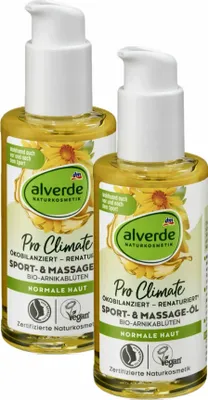 Produktbild von 2 x alverde Naturkosmetik - Sport- & Massage-Öl Bio-Arnikablüten (2 x 100 ml)