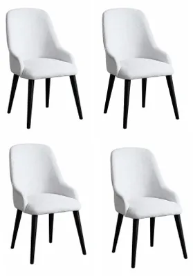 Productafbeelding van Witte stoelset. Stoel met zachte bekleding, geschikt voor de eetkamer. Stofstoel