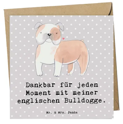Produktbild von Mr. & Mrs. Panda Grußkarte Englische Bulldogge Moment - Grau Pastell - Geschenk, doppelkarte, Glückwunschkarte, anlasskarte, Klappkarte, faltkarte