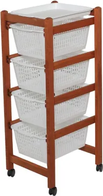 Immagine prodotto di Carrello da cucina 4 cestini estraibili ed un vassoio Jolly Eco colore ciliegio