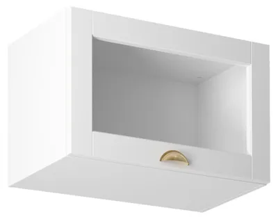 Image de Vitrine haute à portes battantes LUMEA - largeur 60 cm, blanche