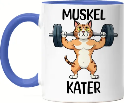 Produktbild von Muskelkater Tasse blau Fitness Gym Bodybuilding Workout Kraftsport Training