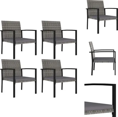 Produktbild von vidaXL Garten-Essstühle 4 Stk. Poly Rattan Grau -  Gartenstühle