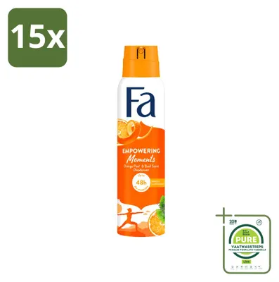 Immagine prodotto di 15 spray deodoranti Fa "Empowering Moments" - 150 ml - Confezione grande - 15 pezzi