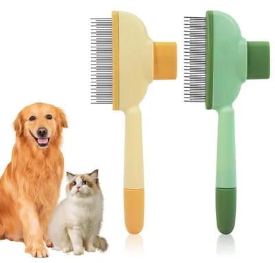 Katzenbürste 2er-Set mit Selbstreinigungsfunktion, für alle Felltypen