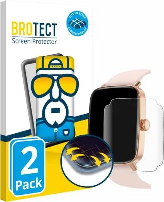 Produktbild von 2x BROTECT Fullscreen Schutzfolie für Yoever Smartwatch 1.85" Displayschutz Folie Fullcover Klar Transparent