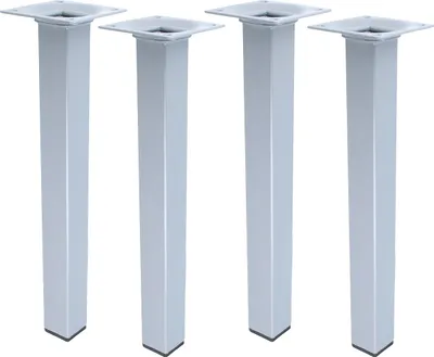 Produktbild von Möbelstempel 4er Set Möbelfüße Tischbeine Möbelstützen Silber 25x25mm eckig Sofafüße 250mm