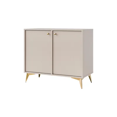 Produktbild von Kommode TOKA VI – Sideboard mit 2 Türen, modernes Design mit Sternfüßen für Wohnzimmer, Esszimmer - Beige