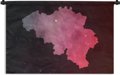 Produktbild von MuchoWow® Wandteppich Wandbehang Karte - Belgien - Sternenhimmel 90x60 cm Tapisserie Dekoration Wandtuch - Wandskulpturen - Bildteppich