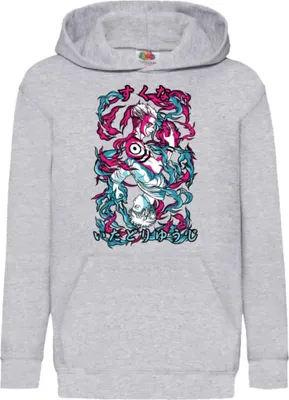 Produktbild von Kinder Kapuzenpullover Japan Manga Comics Anime Demon Anime Slayer Akaza 04 Var-005 Akaza Upper, 9-11 Jahr - 140 / Grau