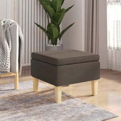Image de The Living Store Tabouret avec pieds en bois taupe Tissu