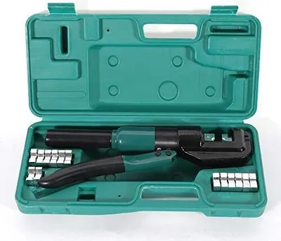 Image de Pince à sertir pour cosses Pince à sertir hydraulique Pince hydraulique 4-70 mm² Outil de sertissage Kit Force de sertissage pour cuivre