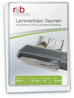 Produktbild von Laminierfolien A3 (312 x 438 mm), 2 x 130 mic, glänzend, zum Kaltlaminieren (10 Stück)