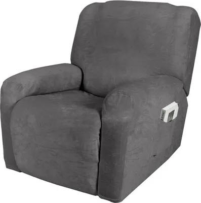 Obrázek produktu pro 4 ks stretch Recliner Sofa Slipcover Chránič nábytku pro 1 sedací polštář, šedý
