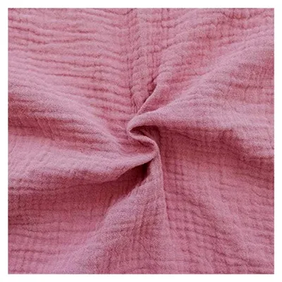 Produktbild von Musselin Double Gauze Stoff Meterware in Rosa aus 100% Baumwolle