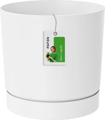 Produktbild von Blumentopf mit Untersetzer weiß TUBO P DPOP240-S449