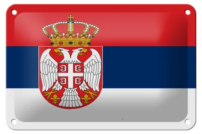 Produktbild von Blechschild Flagge Serbiens 18x12cm Flag of Serbia Dekoration