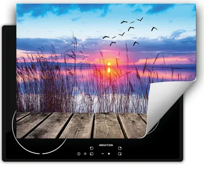 Produktbild von DarHaus Herdabdeckplatte 80x52 cm Anti Rutsch Matte Aufrollbar, Himmel - Landschaft