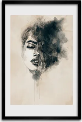 Produktbild von Bild - Bilderrahmen - 40 cm x 60 cm - MDF - Rahmen - Wandkunst - Abstraktion einer Frau
