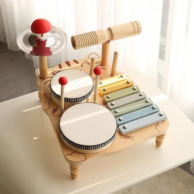 Produktbild von Montessori Trommelständer aus Holz – Musikspielzeug ab 3 Jahren