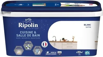Obrázek produktu pro Barva na stěny, dřevo, stropy, radiátory RIPOLIN Kuchyně & koupelna, 2 l, bílá, proti plísním, nízký obsah uhlíku