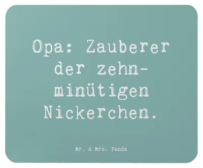 Produktbild von Mr. & Mrs. Panda Mouse Pad Spruch Opa Nickerchenmeister - Meeresbrise - Geschenk, Liebe, Großpapa, humorvoll, Mauspad, mousematte, Familie, Ruhe, einzigartige Designs