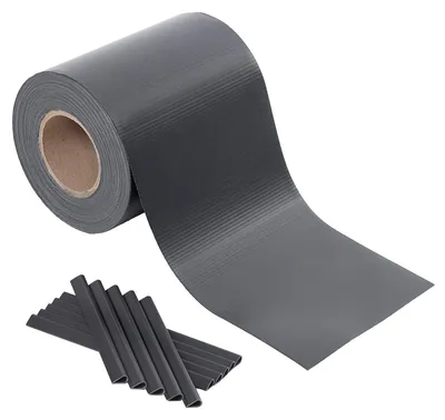 Produktbild von SONGMICS 100m PVC Sichtschutzstreife Zaunfolie Windschutz 2 Rolle m x 19 cm extra dick mit 50 x Befestigungsclips anthrazit GPJ100GY, 100