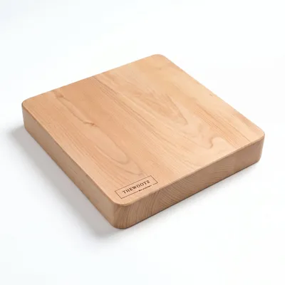 Productafbeelding van TheWootz Hakblok Hout – 40×40×6 cm Extra Dik – Massief Beukenhout – Handgemaakt in Nederland – Houten Snijplank voor Vlees, Groente & Hakwerk