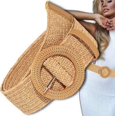 Immagine prodotto di Cintura in paglia elastica da donna Camerazar Beige