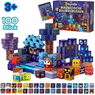 Produktbild von Bunobi Magnetisches Spielzeug Schloss, 100 Teile, Magnetische Bausteine & Blöcke, Montessori & STEM Spielzeug für Kinder ab 3 Jahren
