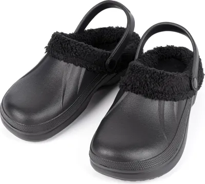 Produktbild von Clogs gefüttert warme Hausschuhe Gartenschuhe Winter Pantoletten Leicht EVA Schwarz 41