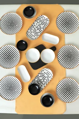 Immagine prodotto di Hermia Concept, X0001480100000000000000000, Set per la colazione (18 pezzi), 100% Vetroceramica, Nero, 22 cm