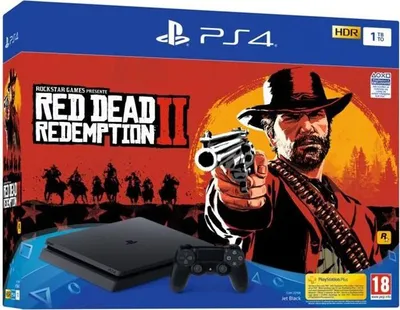 Playstation 4 Slim 1To Noire/Jet Black + Red Dead Redemption 2