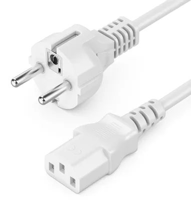 Produktbild von deleyCON 1m Kaltgerätekabel C13 Typ F Schutzkontakt - Weiß