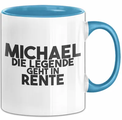 Produktbild von Michael Tasse Michael – Die Legende Geht In Rente Geschenk (Blau)