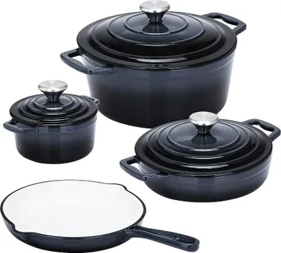 Obrázok produktu pre Sada masívnych liatinových hrncov Xanten Premium Grey, liatina, 4 kusy, šedá