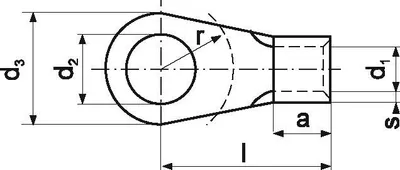Produktbild von Verzinnter Ringkabelschuh KOA 8-6/100 nach DIN 46234