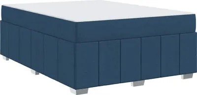 Zdjęcie produktu dla Łóżko Tapicerowane 160x200 Niebieskie Dwuosobowe z Materacem ze Stelażem