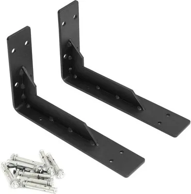 Produktbild von Famanu Wandregalhalter 30 cm - max. Belastung 165 kg - schwarzes Metall