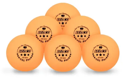 Produktbild von Tischtennisbälle Sedco für Champion 3***, zellfrei, 6 Stück, Orange