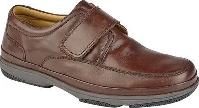 Immagine prodotto di Scarpe Roamers da uomo in pelle con velcro DF1692 (40 EU) (marrone)