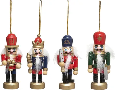 Obrázek produktu pro Sada ozdob na vánoční stromeček, louskáček, 8 x 4 cm