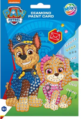 Produktbild von Totum Paw Patrol Diamant-Malset mit Karte und Umschlag, ab 4 Jahren
