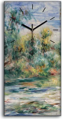 Produktbild von Leinwand Uhr Küche Wohnzimmer Bild 30x60 Malerei Abstrakte Wald Bäume Kunst - schwarze Hände