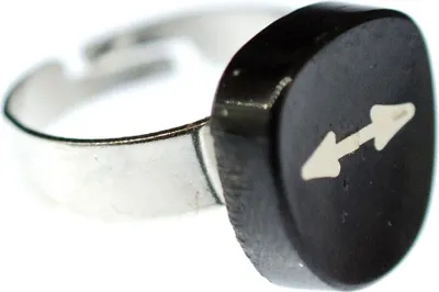Produktbild von Pfeil Doppelt Ring Vintage Schreibmaschinentaste Miniblings Zeichen Taste Pfeile