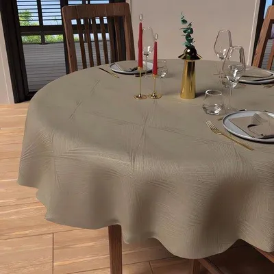 Immagine prodotto di Tovaglia rotonda da 180 cm antimacchia, color champagne