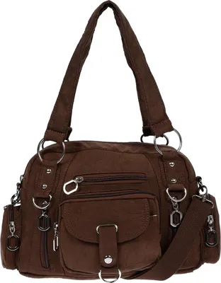 Produktbild von Damenhandtasche Schultertasche Tasche Umhängetasche Canvas Shopper Crossover Bag Braun